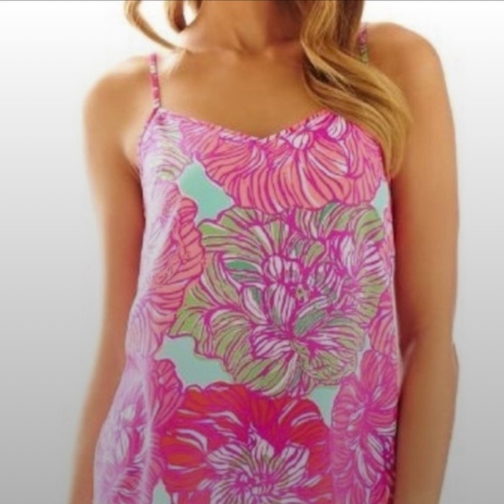 Lilly Pulitzer 100% Silk Dusk Tank in Floral